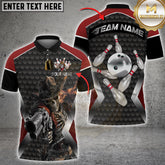 Maxcorners Bowling Skeleton Gunman Multicolor Customized Name, Team Name 3D Shirts