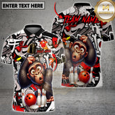 Maxcorners Bowling Monkey Graffiti Multicolor Customized Name, Team Name 3D Shirts