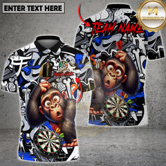 Maxcorners Darts Monkey Graffiti Multicolor Customized Name, Team Name 3D Shirts
