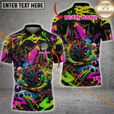 Maxcorners Darts Colorful Graffiti Mutilcolor Options Personalized Name, Team Name 3D Polo Shirt