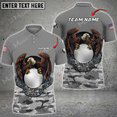 MaxCorners Customized Name Play Golf Enjoy Your Life Veteran Multicolor Camo Pattern Custom 3D Polo Shirt