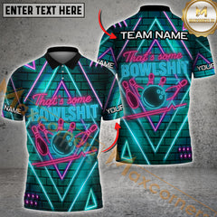 Maxcorners Bowling Neon Strike Personalized Name 3D Unisex Shirt