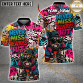 Maxcorners Darts “Never Miss, Always Hit” Dartboard Street Multicolor Customized Name, Team Name 3D Shirts