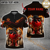 Maxcorners Bowling Funny Strike With Attitude Multicolor Customized Name, Team Name 3D Shirts