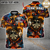 Maxcorners Darts Flaming Dartboard Attitude Graffiti Pattern Multicolor Customized Name, Team Name 3D Shirts