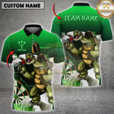 Maxcorners Turtle Chill Darts Multicolor Customized Name, Team Name 3D Shirts