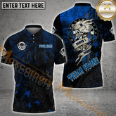 Maxcorners Darts Skull Flame MutilColor Option Customized Name, Team Name 3D Polo Shirt