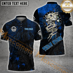 Maxcorners Darts Skull Flame MutilColor Option Customized Name, Team Name 3D Polo Shirt