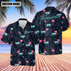 Maxcorners Bowling Flamingo Paradise Multicolor Options Personalized Name, Team Name 3D Hawaiian Shirt