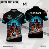 Maxcorners Billiards Hands Of Skull Flame Multicolor Options Personalized Name, Team Name 3D Shirt (4 Colors)