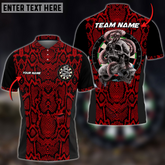 Maxcorners Darts Snake And Skull Mutilcolor Options Personalized Name, Team Name 3D Polo Shirt