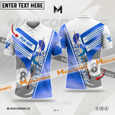 Maxcorners Billiards 8 Ball Premium Multicolor Options Personalized Name, Team Name 3D Polo Shirt