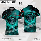 Maxcorners Darts Fire Flame Premium Multicolor Option Customized Name, Team Name 3D Polo Shirt (4 Colors)