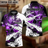 Maxcorners Billiard 8 Ball Inferno Skull Multicolor Options Personalized Name, Team Name 3D Polo Shirt