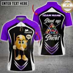 Maxcorners Billiard 9-Ball Pool Shut Up and Shoot Multicolor Customized Name, Team Name 3D Shirt