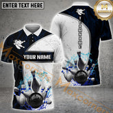 Maxcorners Ball And Pins Water Digital Bowling Jersey Multicolor Options Personalized Name, Team Name 3D Shirt