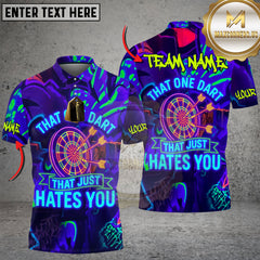 Maxcorners Darts That One Dart That Just Hates You Neon Style Personalized Name 3D Unisex Shirt