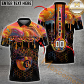 Maxcorners Ball 8 Crown Hexagon Pattern Billiard Jersey Multicolor Options Personalized Name, Team Name 3D Polo Shirt (4 Colors)
