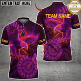 Maxcorners Darts Eagle Neon Glow Multicolor Options Personalized Name, Team Name 3D Shirt