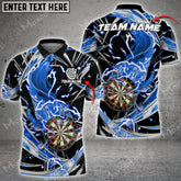 Maxcorners Darts Flame Thunder Wind Aura Multicolor Option Customized Name, Team Name 3D Polo Shirt (4 Colors)