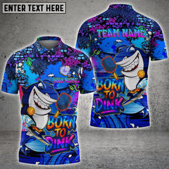 Maxcorners Pickleball Born To Dink Shark Graffiti Personalized Name, Team Name Unisex Shirt