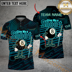 Maxcorners Neon Billiard 'Give Me a Shoot' 8-Ball Funny Team Jersey Customized Name, Team Name 3D Shirt