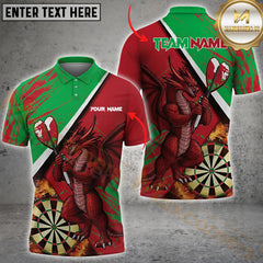 Maxcorners Darts Funny Dragon Personalized Name, Team Name 3D Shirt