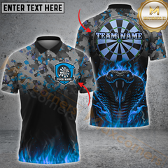 Maxcorners Darts Snake Fire Flame Multicolor Options Personalized Name, Team Name 3D Shirt