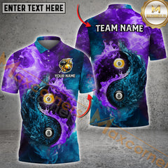 Maxcorners Billiard Yin-Yang Elements Multicolor Options Personalized Name, Team Name 3D Shirt
