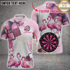 Maxcorners Darts Flamingo Personalized Name, Team Name 3D Shirt
