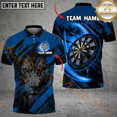 Maxcorners Gazing Lion Darts Jersey Multicolor Option Customized Name, Team Name 3D Polo Shirt