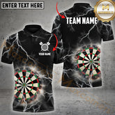 Maxcorners Darts Thunder Lightning Personalized Name, Team Name 3D Unisex Shirt