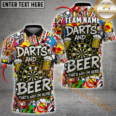 Maxcorners Darts And Beer That's Why I'm Here Personalized Name 3D Unisex Shirt