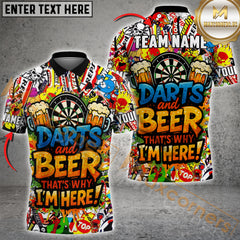 Maxcorners Darts And Beer That's Why I'm Here Personalized Name 3D Unisex Shirt
