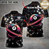 Maxcorners Billiard 8 Ball Galaxy Multicolor Personalized Name, Team Name 3D Shirt