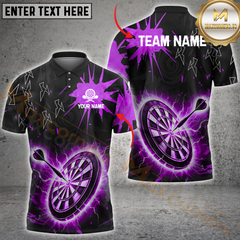 Maxcorners Darts Neon Thunder Multicolor Options Personalized Name, Team Name 3D Shirt