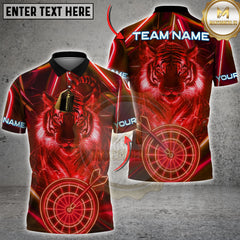 Maxcorners Darts Neon Tiger Aim Multicolor Customized Name, Team Name 3D Shirts