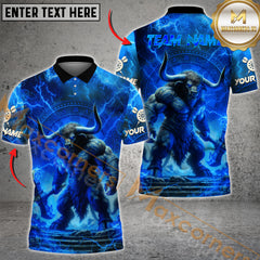 Maxcorners Darts Fierce Minotaur Thunder Multicolor Customized Name, Team Name 3D Shirts