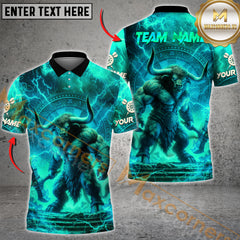Maxcorners Darts Fierce Minotaur Thunder Multicolor Customized Name, Team Name 3D Shirts
