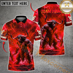 Maxcorners Darts Fierce Minotaur Thunder Multicolor Customized Name, Team Name 3D Shirts