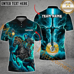 Maxcorners Ball 9 Fantasy Knight Thunder Lightning Pattern Billiard Jersey Multicolor Options Personalized Name, Team Name 3D Polo Shirt