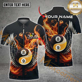 Maxcorners Billiard Inferno Yin-Yang 8 & 9 Ball Multicolor Customized Name, Team Name 3D Shirt