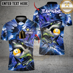 Maxcorners Billiard Lightning Shark 9-Ball Multicolor Customized Name, Team Name 3D Shirt
