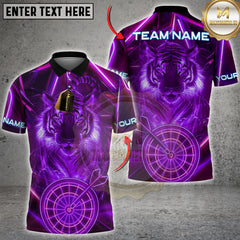 Maxcorners Darts Neon Tiger Aim Multicolor Customized Name, Team Name 3D Shirts