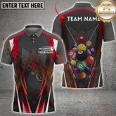 Maxcorners Billiard Flaming Pool Balls Multicolor Options Personalized Name, Team Name 3D Shirt