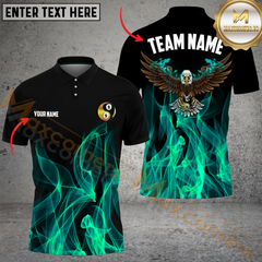 Maxcorners Yinyang Ball 8&9 Eagle Billiard Jersey Multicolor Option Customized Name, Team Name 3D Polo Shirt