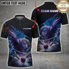 Maxcorners Bowling Eagle Multicolor Options Personalized Name, Team Name 3D Shirt