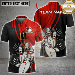 Maxcorners Screaming Pins Bowling Multicolor Customized Name, Team Name 3D Shirts