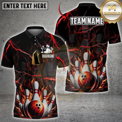 Maxcorners Inferno Strike Bowling Multicolor Customized Name, Team Name 3D Shirts