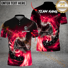Maxcorners Death Angle Skull Darts Jersey Multicolor Option Customized Name, Team Name 3D Polo Shirt